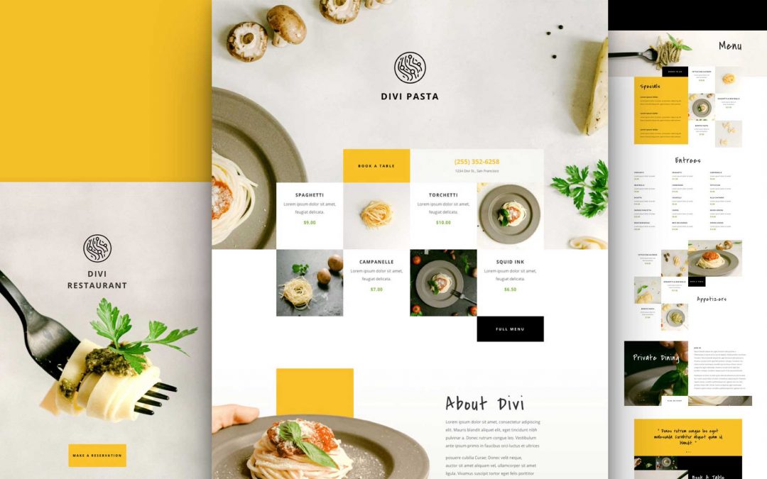 Free Divi Layout Pack for Bar and Restaurant WordPress Website