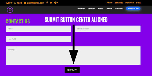 How to Make the Submit Button in the Divi Contact Form  Centered