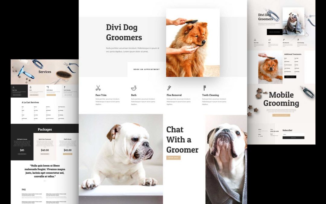 Free Divi Dog Grooming Layout Design Pack