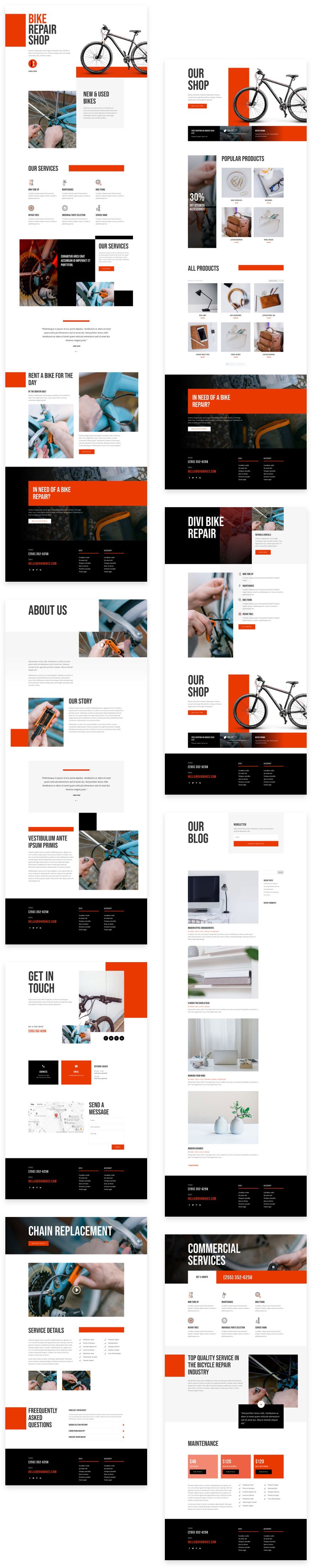divi bicycle repair layout pack