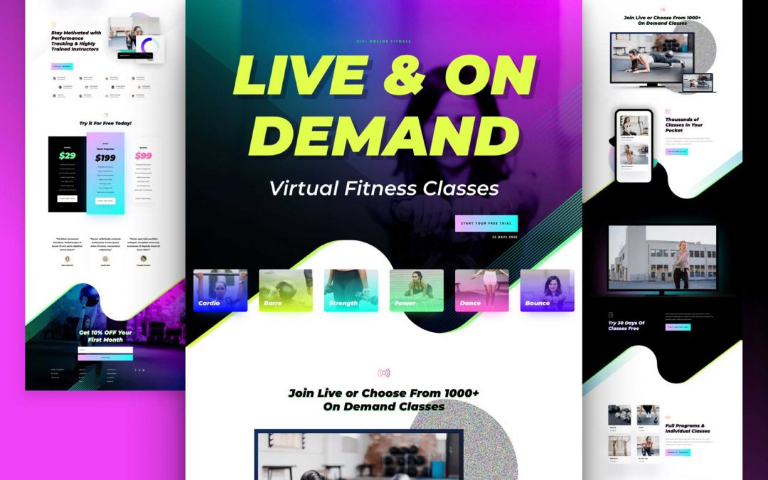 Download Free Divi Virtual Fitness Layout Pack
