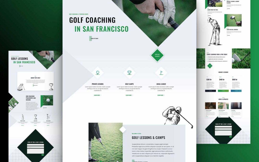 Download Free Divi Golf Lesson Layout Pack